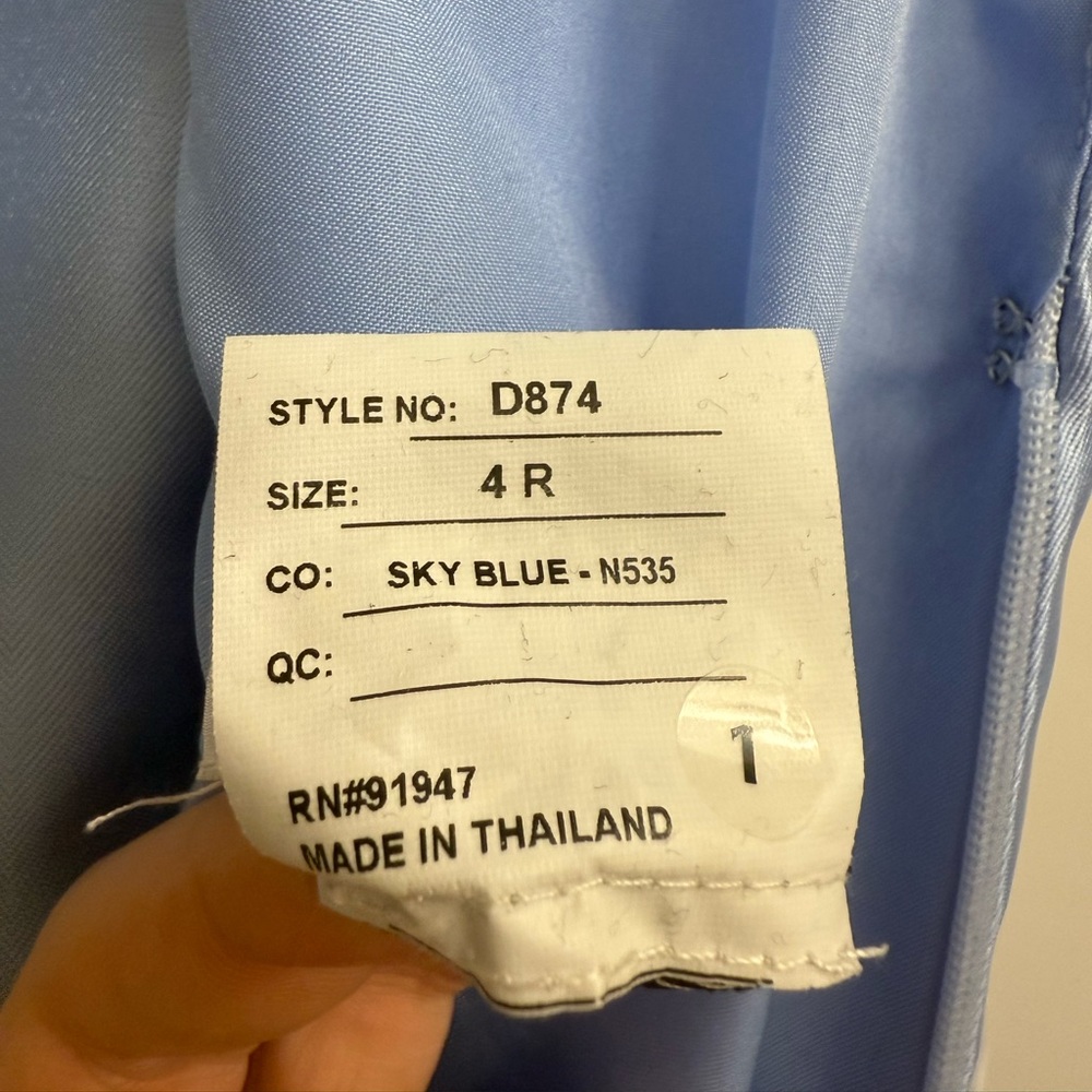 ALFRED SUNG Davis D874 sky blue bridesmaid dress - Picture 11 of 13